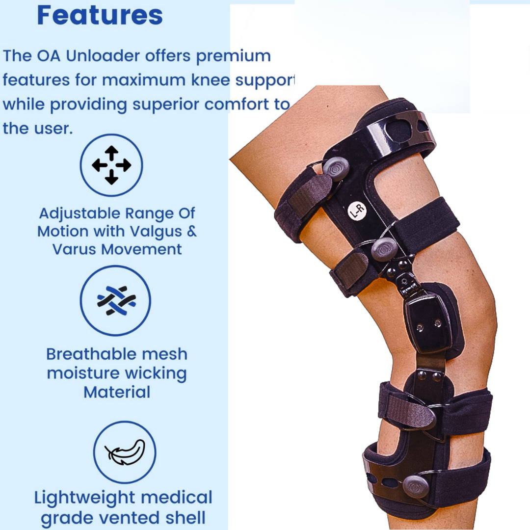 Double Upright OA Unloader Knee Brace Medial & Lateral Support L1852/L1845 Comfyorthopedic